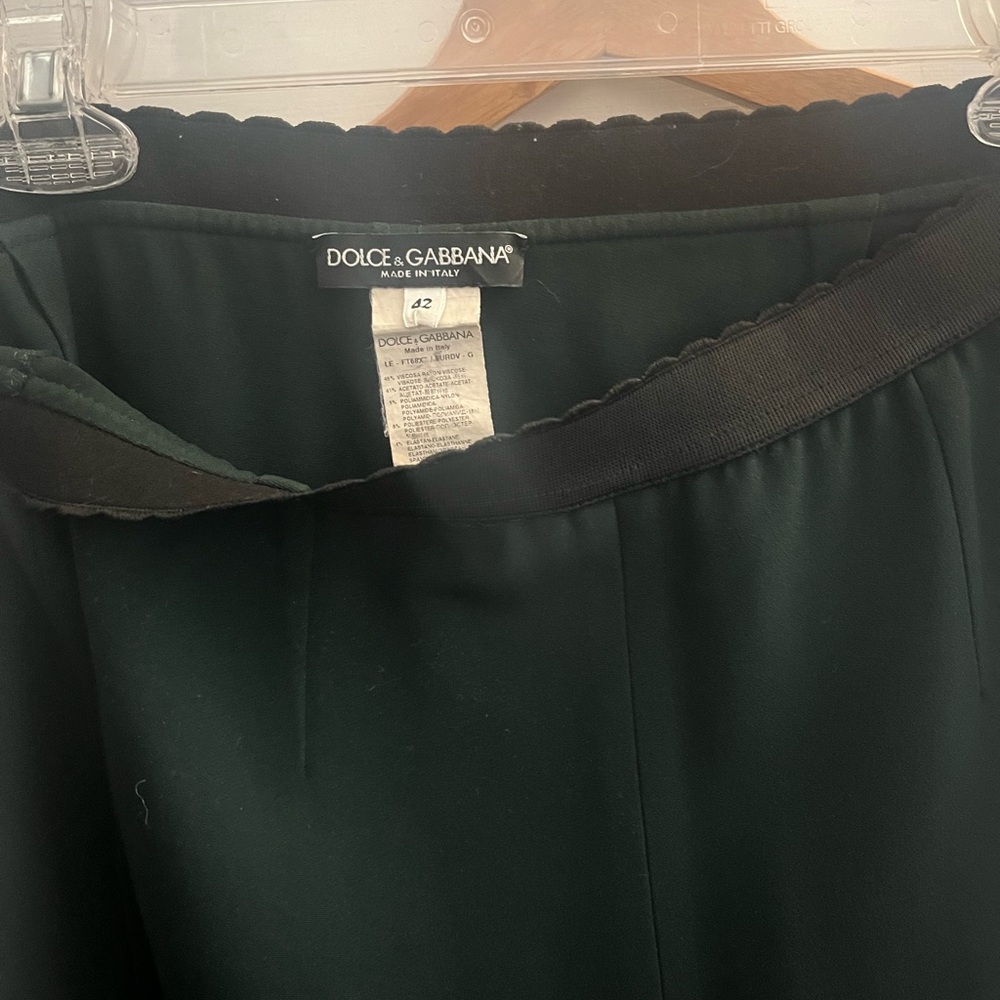 DOLCE & GABBANA Hunter Green Tapered Viscose Pants, IT42